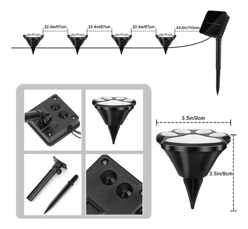 Set Inalámbrico De 4 Luces Solares Con Estampado De Perro Pa
