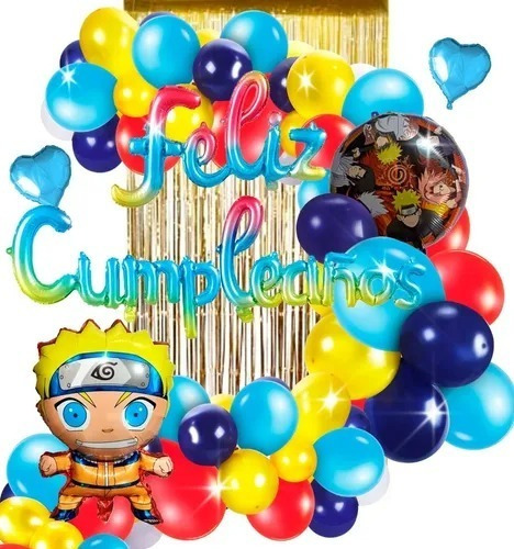 Globos De Naruto Decoración Para Cumpleaños Kit Anime 