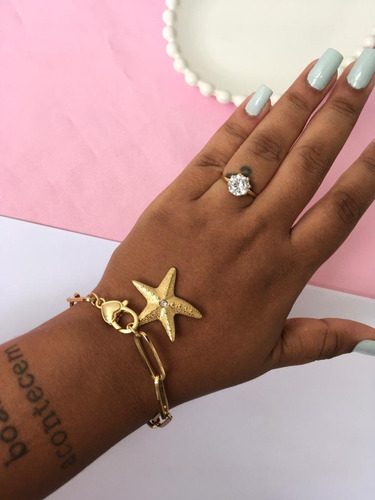 Imagem 4 de 7 de Pulseira Feminina Estrela Do Mar