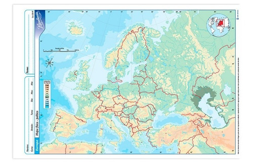 Mapa Rivadavia Oficio Europa Físico Politico X 10 Unidades