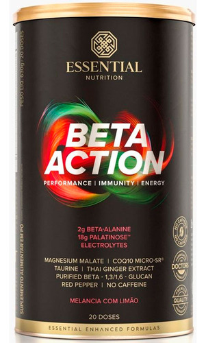 Pre Treino Beta Action Essential Nutriton 630g - Sem Cafeina