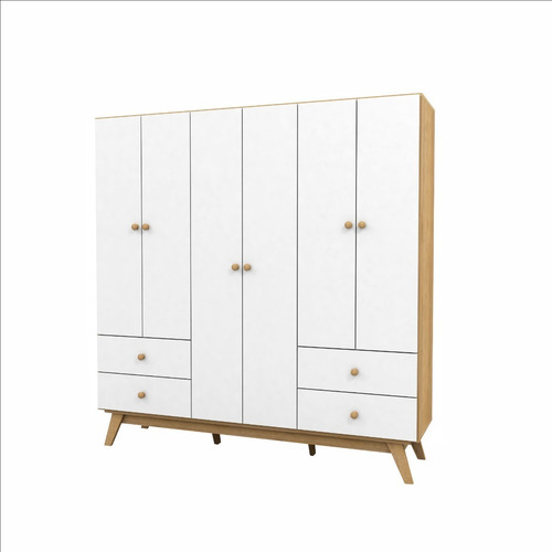 Imagen 4 de 8 de Placard Ropero Escandinavo Nordico Laqueado Patas Macizas