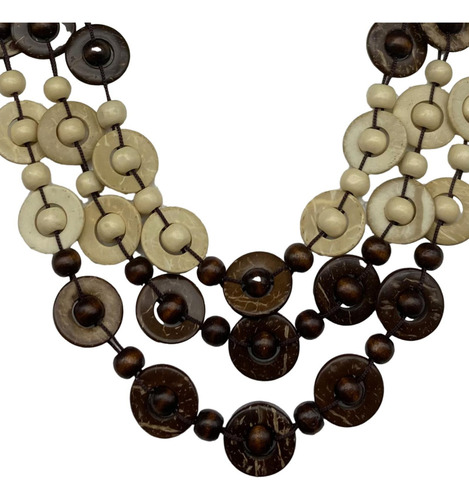 Collar Bohemio Multicolor Collar De Cuentas De Cafe Blanco