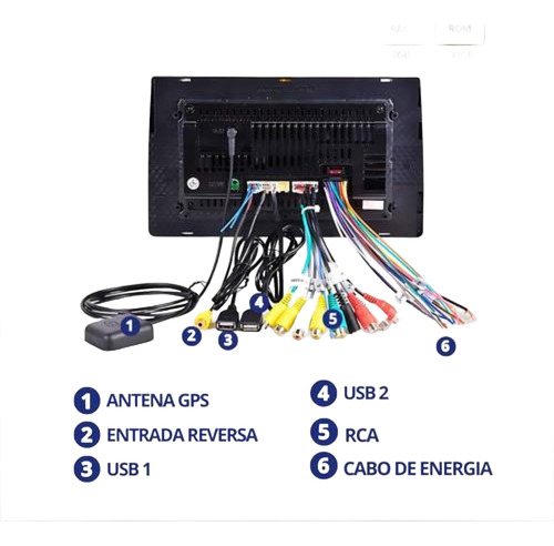 Multimidia10''2din 2ram+32g Qled Carplay Android Auto+camera