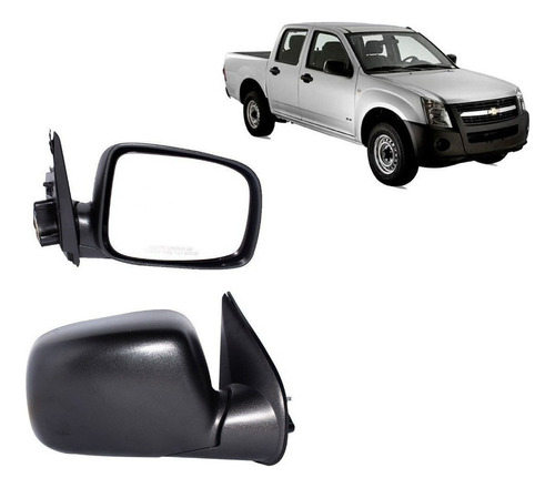 Espejo Derecho Para Chevrolet Luv Dmax 3.5 2005 2009 Negro