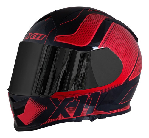 Capacete X11 Revo Pro Eleven Sv Fosco C/viseira Extra Tamanho Do Capacete 60 Cor Vermelho Brilhoso - Tronix