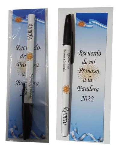 Birome Lapicera Con Señalador Promesa A La Bandera X 50