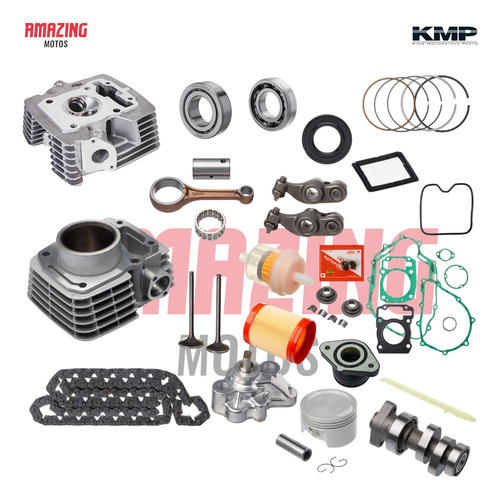 Kit Motor Cg 150 2004/2008 Completo Com Cilindro Cabeçote