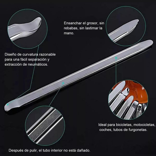 3 Espátulas De 30/40 Cm Para Quitar Neumáticos De Motociclet