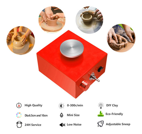 Mini Roda De Cerâmica Giratória, Máquina De Vermelho