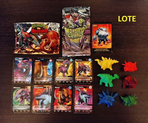 Lote Muñecos Miniatura Tarjetas Dinos Vs Bestias Billiken