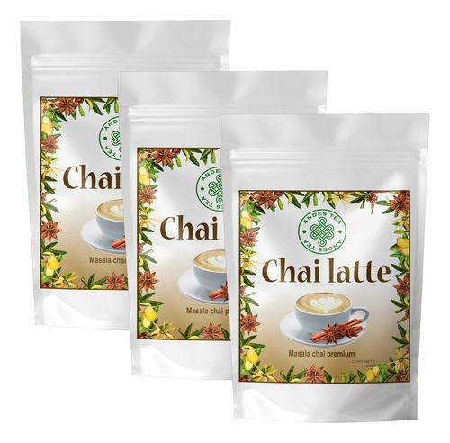 Té Chai Latte  Masala Premium Chai - Pack 3 Unidades