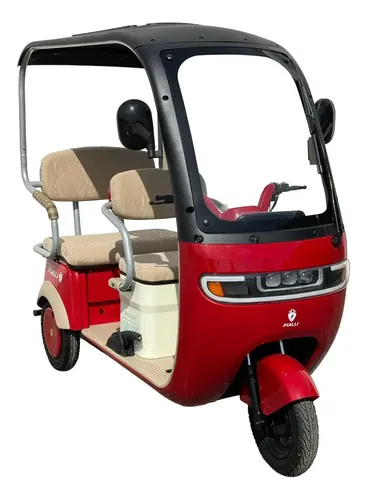 Pialli Triciclo Eléctrico Con Toldo Para 3 Personas Pialli 60v-20ah Rojo ...