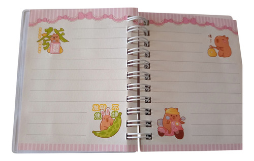 Libreta Capibara Tapa Con Agua Y Brillo Stickers Stickers Sirena