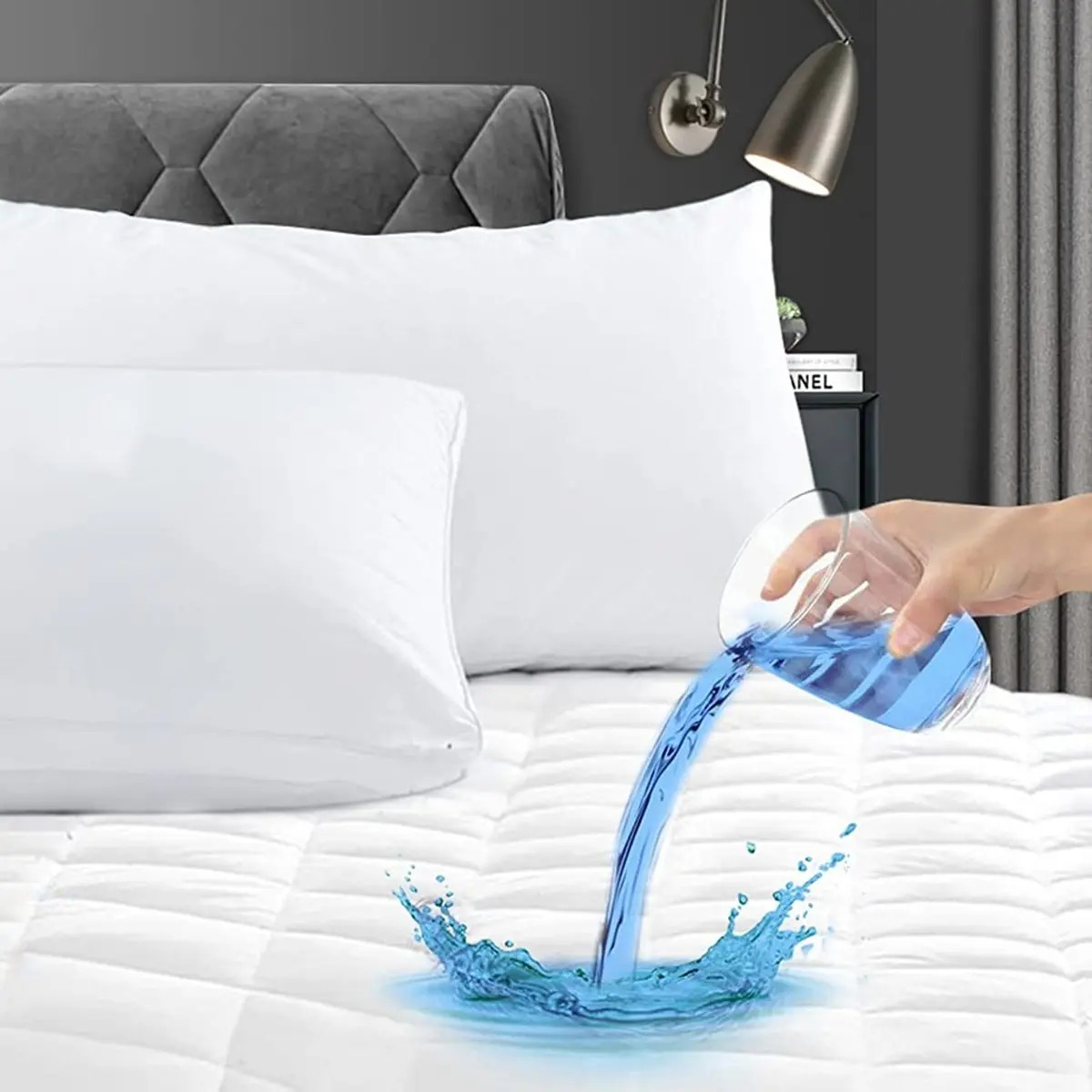 Cubre Colchon Protector Impermeable - 1.5 Plazas Blanco lisa