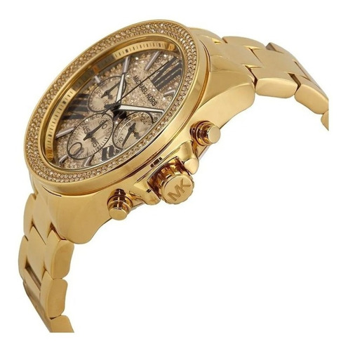 Reloj Michael Kors Wren Mk6095 Crystal Gold 42 mm para mujer
