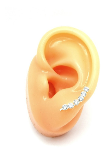 Aretes Lambada Trepadores Ear Cuff Blanco De Plata Ley .925