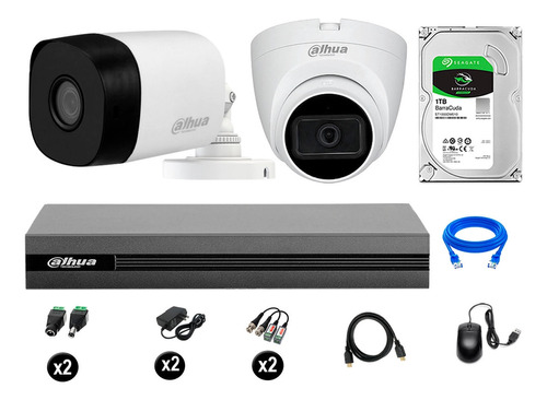 Cámaras Seguridad Kit 2 Dahua Full Hd 1tb 1 Cámara Con Audio