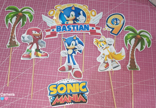 Topper Torta Imprimible Sonic