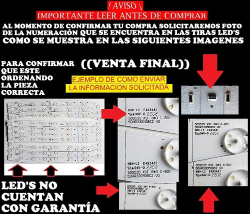 Kit De Leds Hisense Lb500a5 V0 Hd500h1u91-t0l2 130734 50a6kv (Usado)