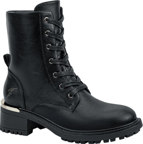 Bota Militar Pu Cordones Planos Placa Talón