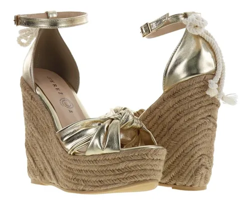 Tacones Sandalias Con Plataforma Alta Yute Cord n Decorativo