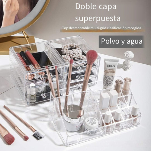 Organizador De Maquillaje Acrílico Multifunción Con Cajón Agua