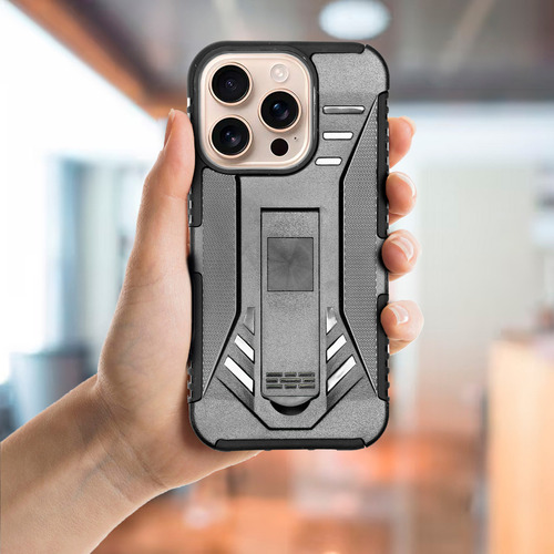 Mica + Funda For iPhone 16 Pro Max Blindaje Uso Rudo Negro