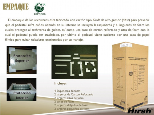 Archivero Metálico 3 Gavetas Carta Blanco Hirsh