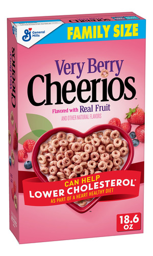 Very Berry Cheerios, Cereal De Desayuno Con Avena, Sin Glute