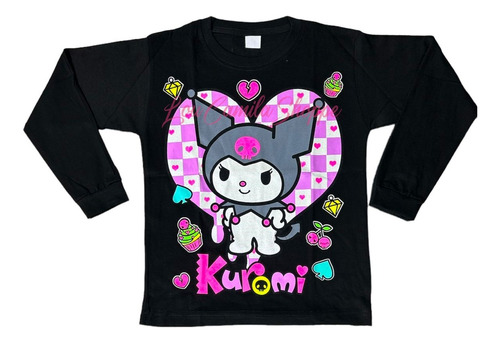 Remera Kuromi Manga Larga Nena Brilla En La Noche Premium