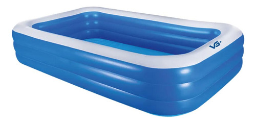 VG Plus retangular piscina inflável 1500L cor azul e branco pvc 305cm x 183cm 
