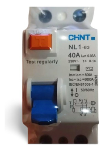 Interruptor Diferencial 2x40a 30ma Clase Ac Nl1-63