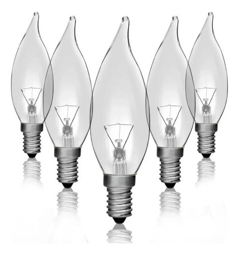 Lampada Lustre Vela Dimerizável Amarela Qt 40w E14 Kit 10un Cor Da Luz Branco-quente Incandescente Voltagem 220v