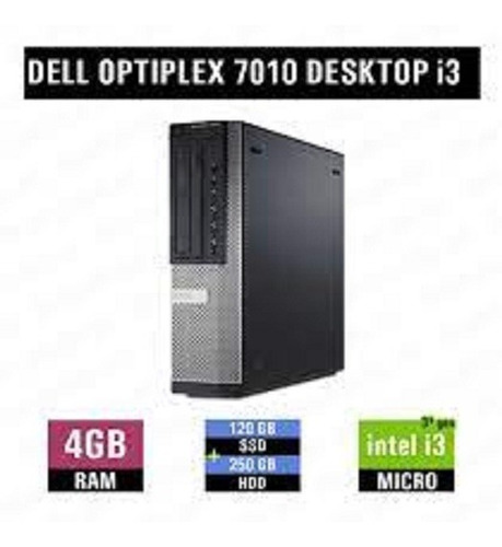 Imagen 1 de 2 de Computador Dell (off-lease) 7010 Sff Core I3/ 4gb/ 250gb