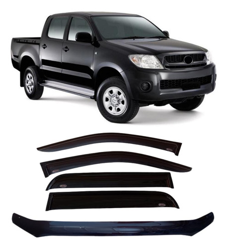 Deflector Capot + Ventanillas Para Hilux Sin Toma 2005-2011