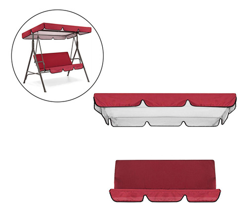 Juego De Fundas De Columpio De 3 Asientos, Cubierta De Toldo