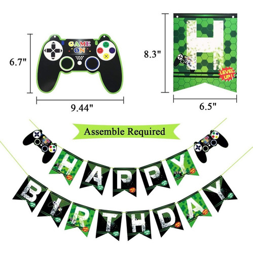 Imagen 5 de 7 de Kit De Decoración De Fiesta De Cumpleaños Gamer