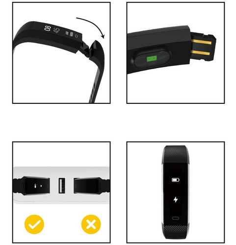 Smartband Noga Band NG-SB01 caja negra, malla celeste