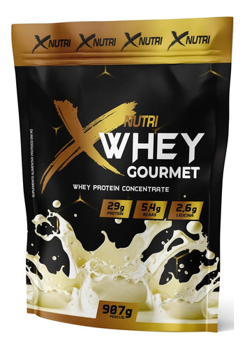 Whey Protein Gourmet 900g (29g) - Suplemento Aminoácidos Sabor Chocolate Belga