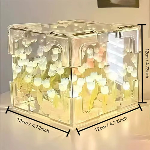 Cubo Lampara De Tulipanes Con Luz, Cubo Armado