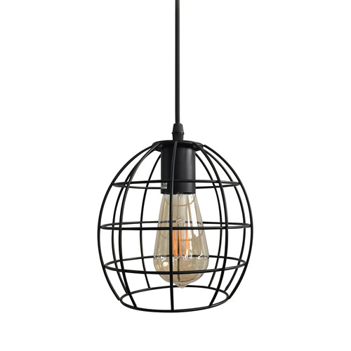  Lustre Pendente Luminaria Aramado Retro Preto Inl32