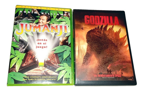 Paquete De 2  Peliculas Dvd Jumanji + Godzilla 2014