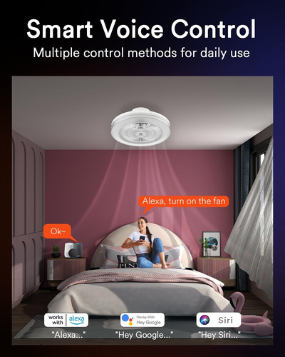 Ventilador De Techo Inteligente Wifi Y Bluetooth Con Luz Rgb