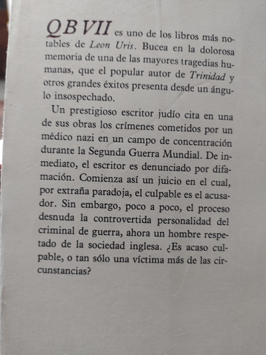 León Uris. Qb Vii. Emecé. Olivos (Usado)