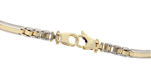 Imagen 4 de 6 de Pulsera Delgada Oro 14k, 10.6 Gramos. Dos Tonos.