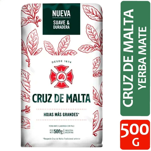 Imagen 1 de 6 de Yerba Mate Cruz De Malta Hojas Mas Grande Mejor La Original