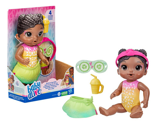 Boneca Baby Alive Dia No Spá Negra - Hasbro F5619