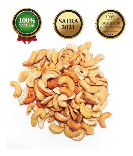 Imagem 1 de 6 de Castanhas De Caju Torradas Em Bandas 1/2kg