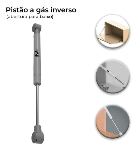 Pistão Amortecedor De Porta Armário 100n Abre Baixo Inverso